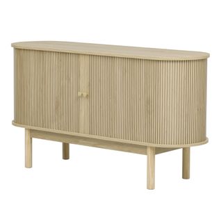 Buffet Vintage 138x43x75 Cm Avec 2 Portes Coulissantes Et Étagères Réglables, Finition Naturelle