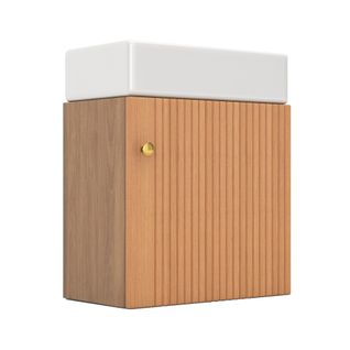 Meuble Lavabo Suspendu Avec Vasque, Mdf Ton Bois Naturel