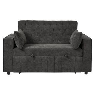 Canapé-lit Convertible Multifonction Avec Coffre Et Port USB, Tissu Chenille, Gris