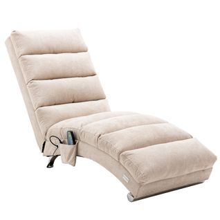 Fauteuil Relax Électrique Massant 5 Modes Avec Télécommande, Tissu Pu, Structure Métal - Beige