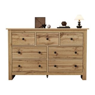 Buffet Minimaliste En Bois, 7 Tiroirs, Grande Capacité, Meuble De Rangement Cuisine/salle à Manger