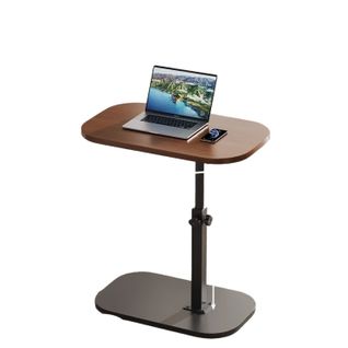 Table D’appoint Réglable 45–80 Cm Bois Imitation Et Métal Pour Salon Ou Chambre