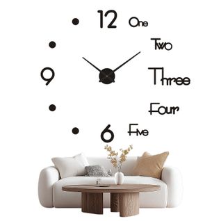 Horloge Murale Diy Avec Chiffres 3d Rétro-éclairant - Design Moderne En Acrylique - 130 Cm - Noir