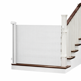 Barrière De Sécurité Rétractable à 180 Cm Blanc - Double Verrouillage à Une Main