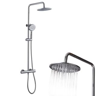Ensemble De Douche à Effet Pluie Avec Pommeau De Douche Et Douchette, En Laiton Chromé