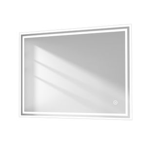 Miroir Pour Salle De Bain 70x90cm Anti-buée Tactile Lumière Blanche Froide