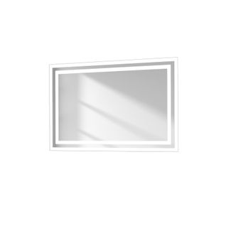 Miroir Pour Salle De Bain 40x60cm Anti-buée Double Éclairage Froide Chaude Bouton