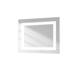 Miroir Salle De Bain LED 45x60cm Anti-buée Double Éclairage Froide Chaude Bouton