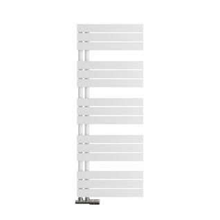 Sèche-serviettes à Eau Chaude 1320x500mm, 661w, Panneau Plat, Raccords Latéraux, Blanc