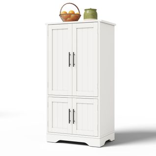 Buffet Cuisine Avec 4 Portes, 180×80×40 Cm, Avec 4 Compartiments Pour Salle à Manger, Blanc