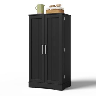 Buffet De Cuisine à Double Porte, Avec Dispositif Anti-basculement, 60 X 40 X 120 Cm, Noir
