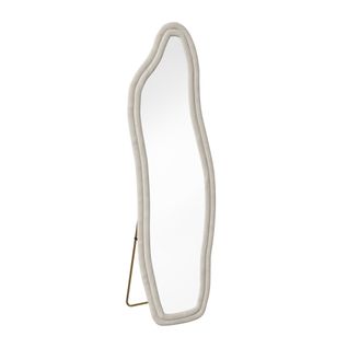 Miroir Pleine Longueur, Miroir De Sol Motif Vague Irrégulière, Avec Support Vague, 45 X 140 Cm,blanc