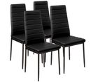 Lot De 4 Chaises Avec Surpiqûre - Noir