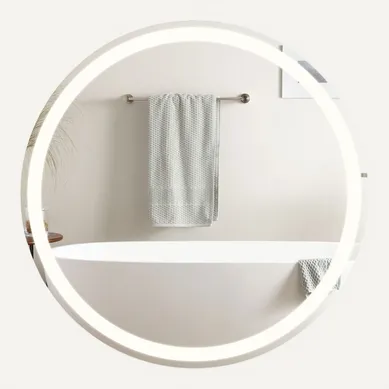 Miroir Lumineux Salle De Bain Rond 80cm LED Ip44 Interrupteur Réglable 3000k-6500k
