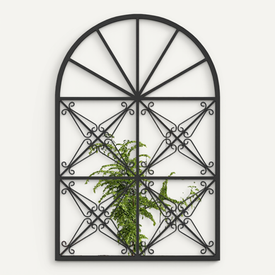 Miroir Mural Arche 58 X 87 Cm, Grand Miroir Mural, Cadre En Métal, Noir