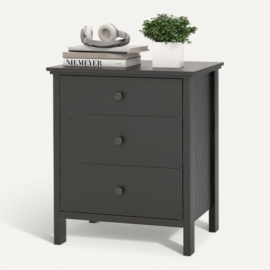 Lot De 2 Tables De Chevet Avec Prises Intégrées - Design Courbé, 3 étagères - Noir - 50x30x60,5 Cm - Charge USB Et Type-C - 5