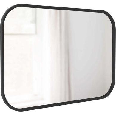 Miroir Rectangulaire Rebord Caoutchouc 61 X 91 Cm Hub Noir