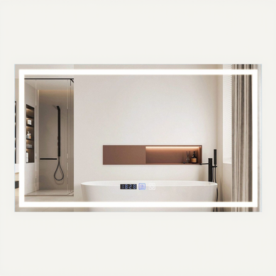 Miroir De Salle De Bain 100*60CM Avec Éclairage LED Salle De Bain Avec Fonction Tactile