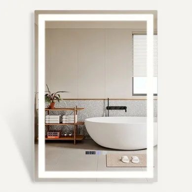 Miroir De Salle De Bain 50*70CM Avec Éclairage LED Salle De Bain Avec Fonction Tactile