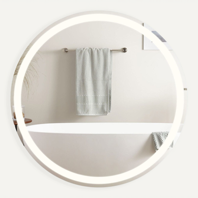 Miroir De Salle De Bain 60 cm Avec Fonction Antibuée Ip44 Rond Blanc Gradable