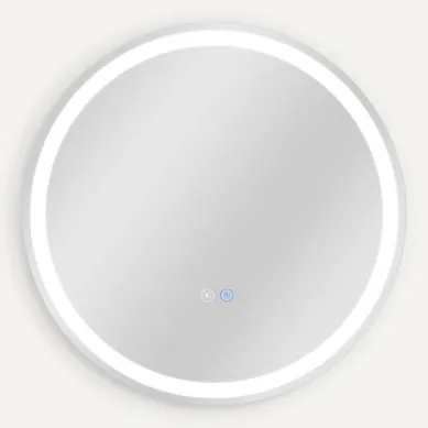 Miroir De Salle De Bain Avec Fonction Antibuée Ip44 Rond Blanc Gradable Miroir De Salle De Bain