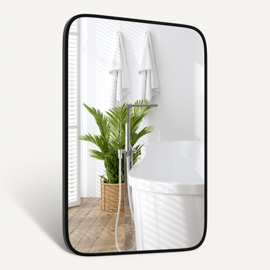 Miroir Salle De Bain 70 X 50 Cm, Miroir Mural Rectangulaire, Miroir Maquillage, Cadre En Aluminium