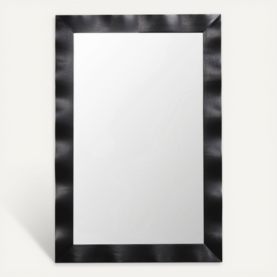 Miroir Mural Rectangulaire 106×71.5 Cm, Cadre En Bois D’hévéa, Grand Miroir Mural (noir)
