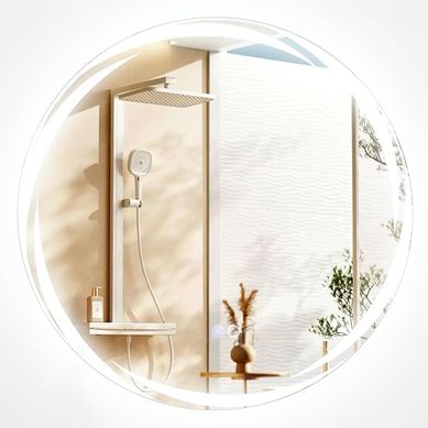 Miroir Salle De Bain Rond 60cm Avec éclairage 3 Couleurs Réglable, Antibuée, Tactile