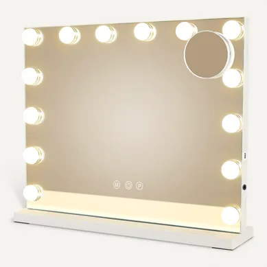 Miroir De Maquillage Avec éclairage Miroir 15 LED À Intensité Variable Avec 3 Modes D'éclairage