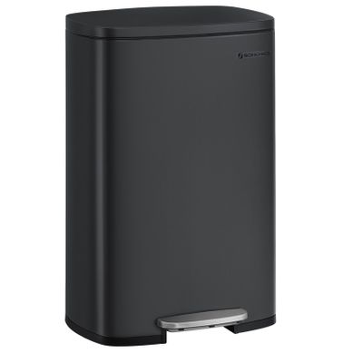 Poubelle De Cuisine Double Compartiment 60L VonHaus - 2x30L, Acier Inoxydable - Ouverture Pédale, Couvercles Hermétiques - Design Anti-traces
