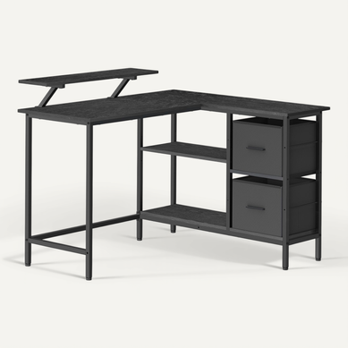 Bureau D'angle En Forme De L Noir Neuf