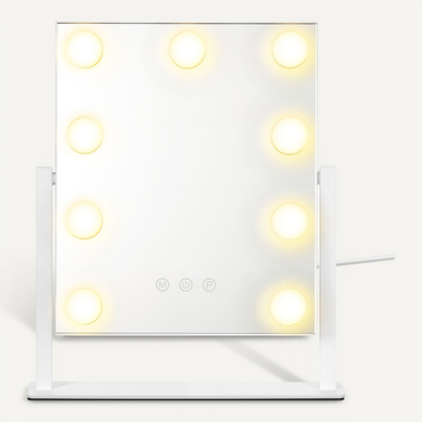 Miroir De Maquillage, 9 Ampoules, Miroir Grossissant, 25 X 30 Cm, Blanc