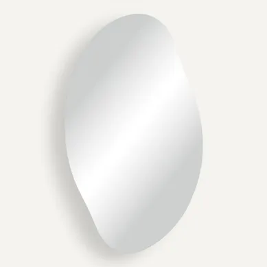 Miroir Décoratif Asymétrique, Forme Pétale, Sans Cadre, 85 X 50 Cm