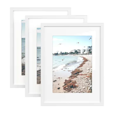 Cadres Photo 30 X 40 Cm, à Accrocher Au Mur, En Panneau Mdf, Avec Clous Sans Trace, Lot De 3, Blanc