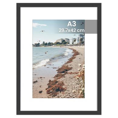 Lot De 3 Cadres Photo Muraux En Pvc, 44 X 31,7 X 1,5 Cm, Noir