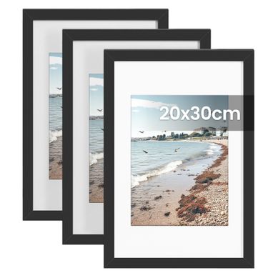 Cadres Photo Lot De 3 En Pvc, Décoration D'intérieur, 32 X 22 X 1,5 Cm, Noir