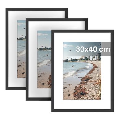 Cadres Photo, Lot De 3, En Pvc, Décoration Murale, 42 X 32 X 1,5 Cm, Noir