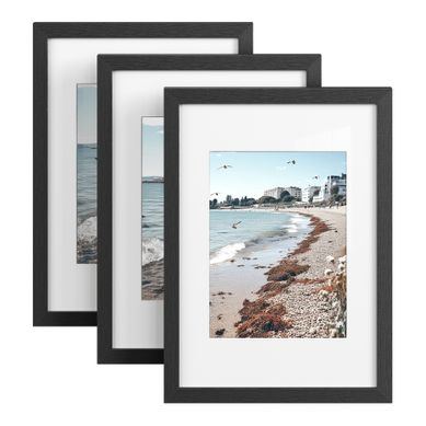 Cadres Photo A4 Lot De 3, Porte Photo Mural En Bois Mdf, Noir