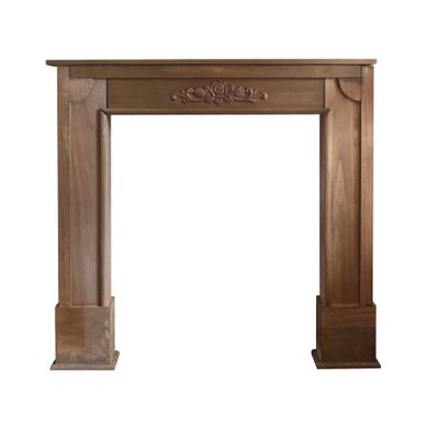 Encadrement Cheminée Decorative Bois Marron Shabby 100x105x21