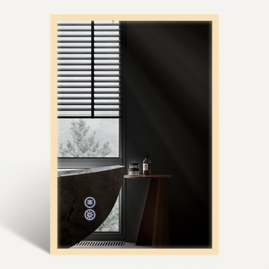 Miroir Avec Lumière 50x70cm Miroir Mural LED Verre Antidéflagrant Avec Miroir Tactile