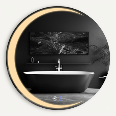 Miroir De Salle De Bain Avec éclairage Rond À LED Ip44 Rond De 50 Cm Avec Fonction Tactile