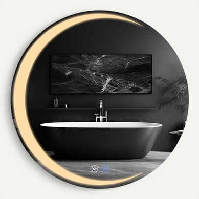 Miroir De Salle De Bain Avec éclairage Rond À LED Ip44 Rond De 60 Cm Avec Fonction Tactile
