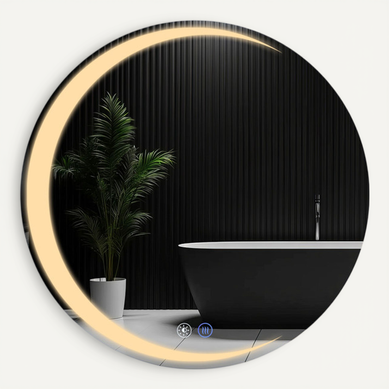 Miroir De Salle De Bain Avec éclairage Rond À LED Ip44 Rond 70 Cm Avec Fonction Tactile