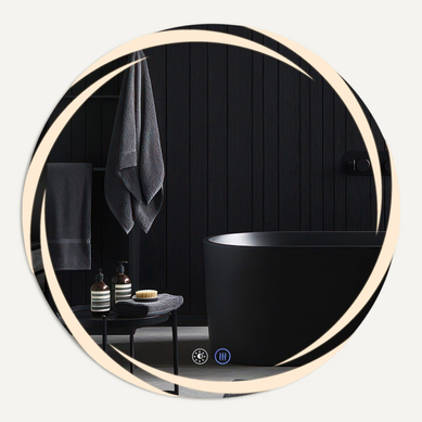 Miroir De Salle De Bain Avec éclairage Rond À LED Rond Ip44 De 80 Cm Avec Fonction Tactile