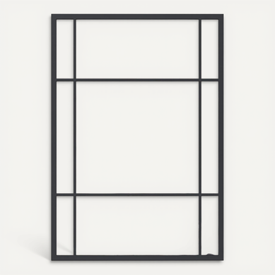 Miroir Mural Rectangulaire 100 X 70 Cm,cadre En Métal,installation Facile,noir(style 2)