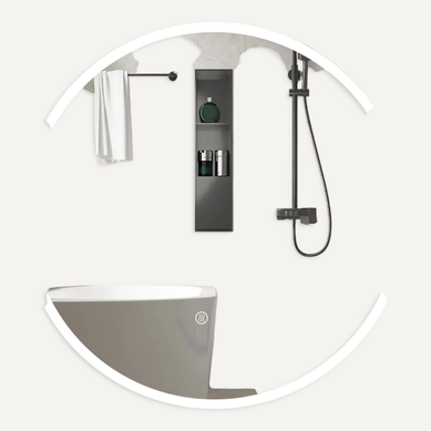 Miroir Salle De Bain Avec Eclairage, Miroir Mural Rond Antibuée (ø 80 Cm,style 2)