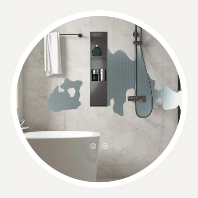 Miroir Salle De Bain Avec Eclairage, Miroir Mural Rond Antibuée (ø 70 Cm,style 2)