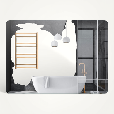 Miroir Salle De Bain Avec Eclairage, Miroir Mural Rectangulaire Antibuée (70x50 Cm,style 2)