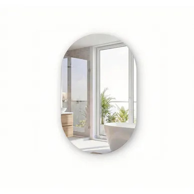 Miroir Salle De Bain Ovale 80x50cm Avec éclairage 3 Couleurs Réglable, Antibuée, Sans Cadre