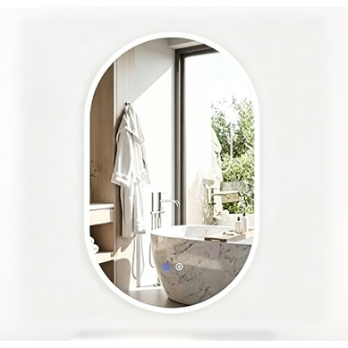 Miroir Salle De Bain Avec Eclairage, Miroir Mural Ovale Antibuée (80 X 50 Cm,style 2)